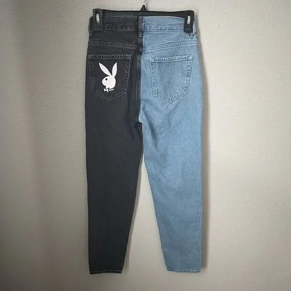 Playboy By PacSun Two-Tone Ultra High Waisted Slim Fit Jeans Size 24 - Picture 5 of 8